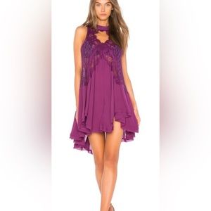 Free People Tell Tale Heart Lace Gauzy Tunic Dress